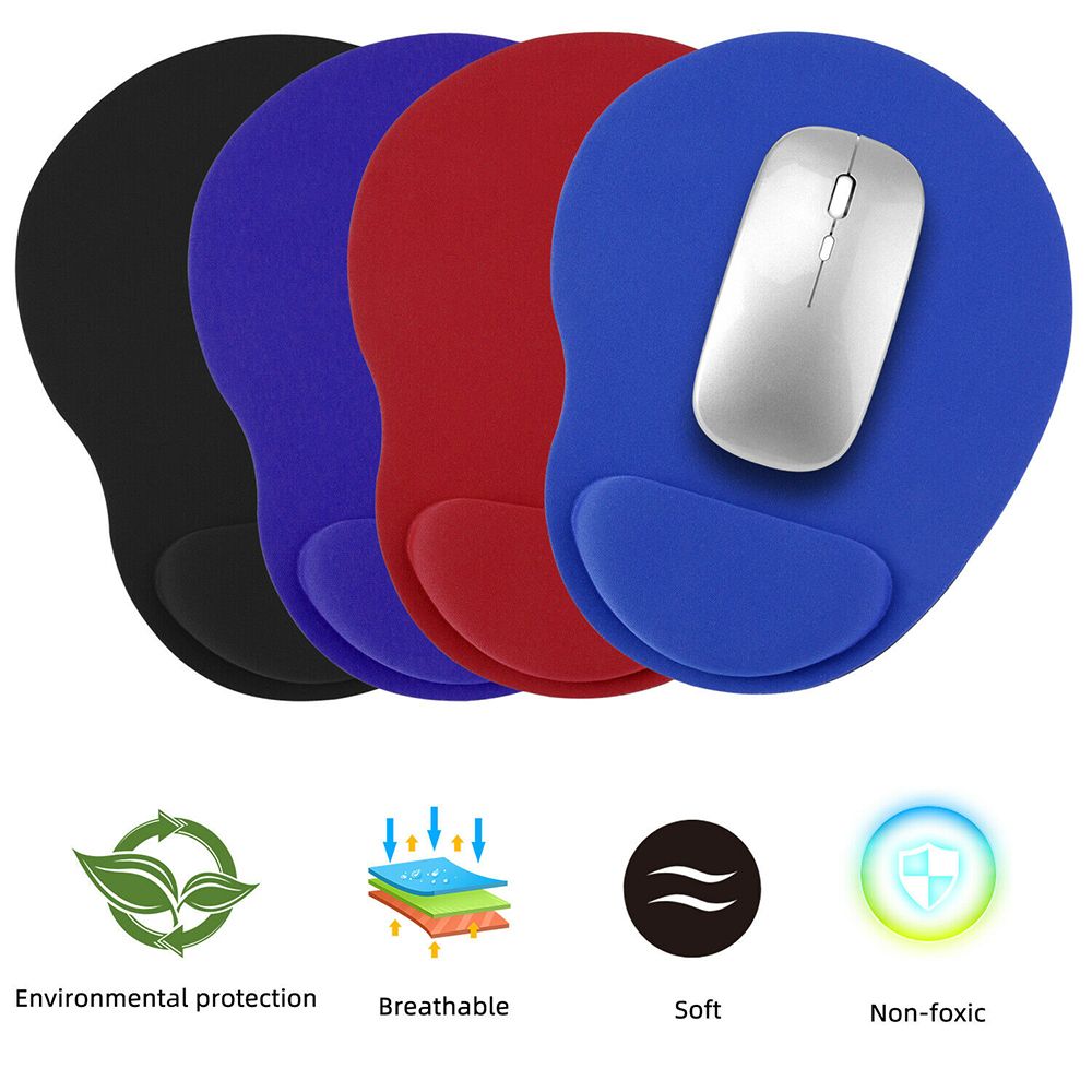 Wrist Rest Gel - แผ่นรองเมาส์พร้อมที่รองข้อมือตามหลักสรีรศาสตร์พร้อมเมมโมรี่โฟม - แผ่นรองข้อมือกันลื่นสำหรับคอมพิวเตอร์ พีซี แล็ปท็อป, แผ่นรองโต๊ะทำงานที่สะดวกสบายสำหรับการเล่นเกมและทำงาน,