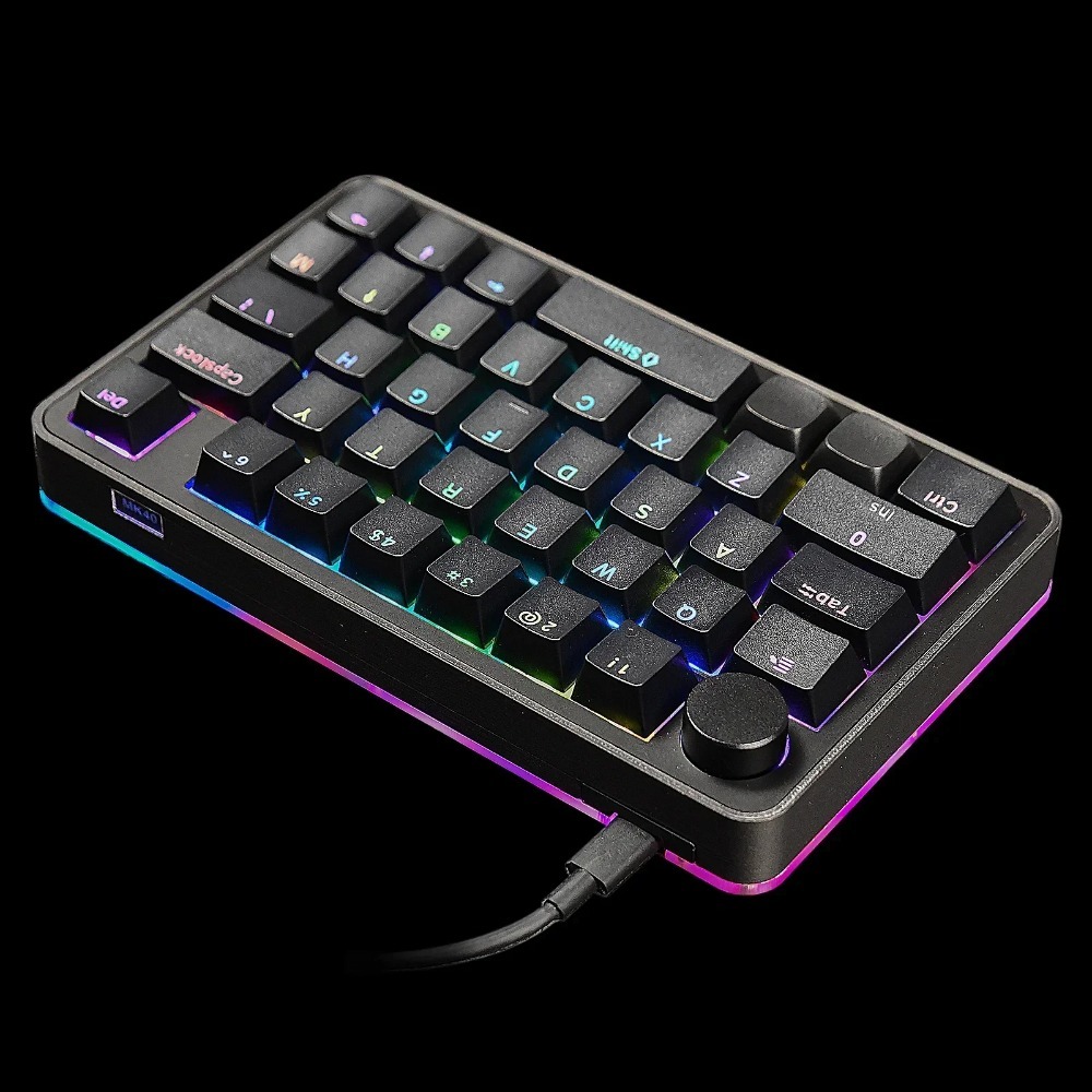 Laptop Accessories To Have - MK40 คีย์บอร์ดซ้ายคีย์บอร์ดสําหรับแท็บเล็ตการเขียนโปรแกรมมาโคร RGB ที่กําหนดเองมีลูกบิด 38 คีย์