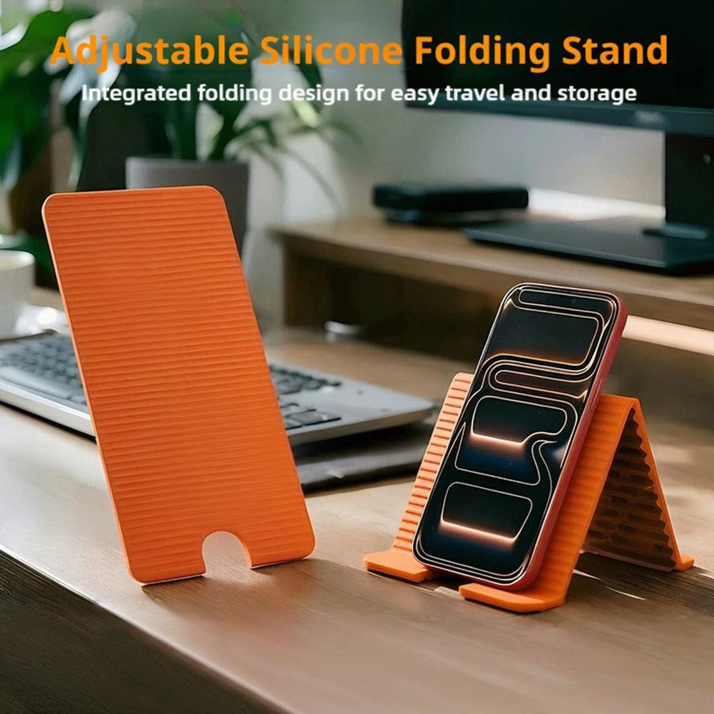 Laptop Office Accessories - ที่วางโทรศัพท์ซิลิโคนแบบพับได้สำหรับไอโฟน ไอแพดแล็ปท็อปแท็บเล็ตแบบพกพาปรับได้หลายมุมขาตั้งเดสก์ท็อปโฮมออฟฟิศ