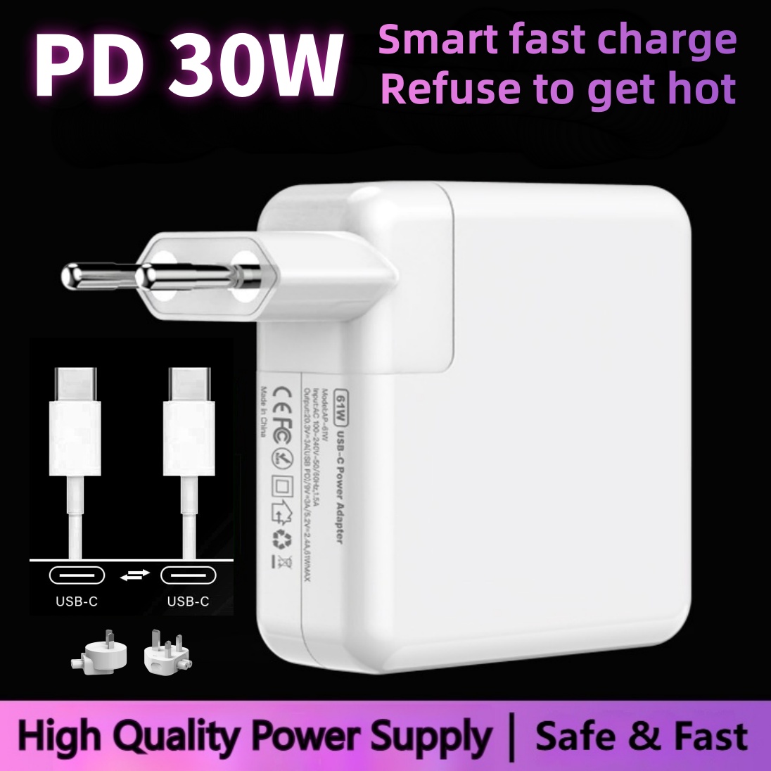 Laptop Accessories Uk - 30W PD Type-Cโน้ตบุ๊คแล็ปท็อปอะแดปเตอร์USB-C Fast ChargerสําหรับMacBook Air
