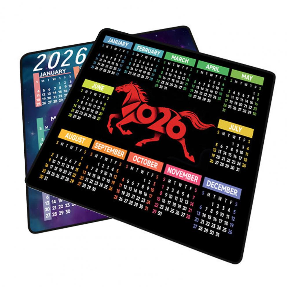 Laptop Office Accessories - 2026 ปฏิทินแผ่นรองเมาส์กันน้ำโฮมออฟฟิศคอมพิวเตอร์สำหรับเล่นเกมแล็ปท็อปแผ่นรองเมาส์แผ่นรองโต๊ะพร้อมฐานยางกันลื่นอุปกรณ์เสริมสำหรับพีซี