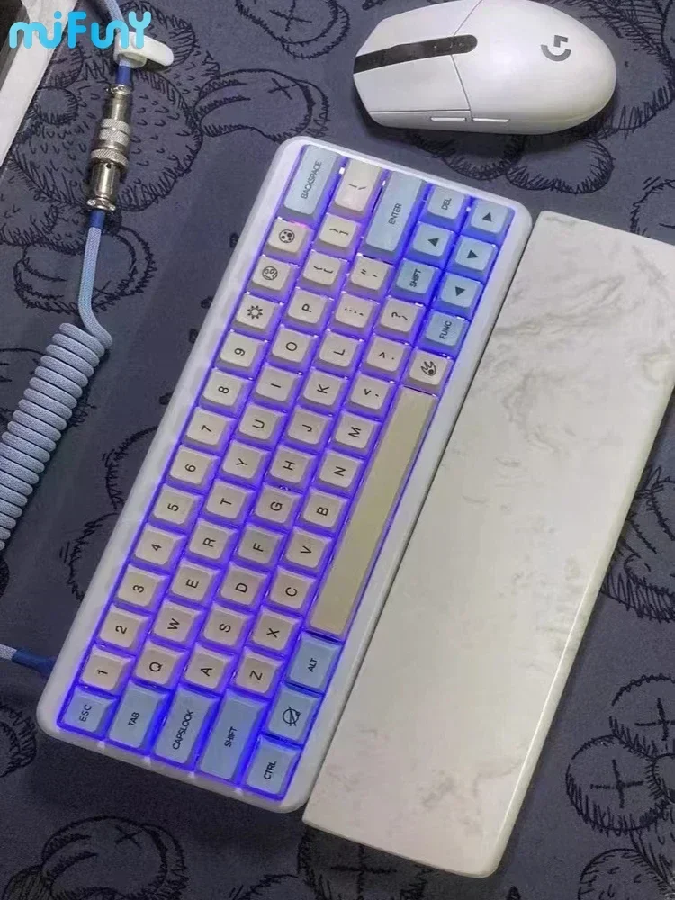 Wrist Rest Gel - ที่รองข้อมือคีย์บอร์ดหินอ่อนที่วางฝ่ามือความคิดสร้างสรรค์ส่วนบุคคลสบายปรับแต่งได้สำหรับคีย์บอร์ดขนาด60/68/84/88/96