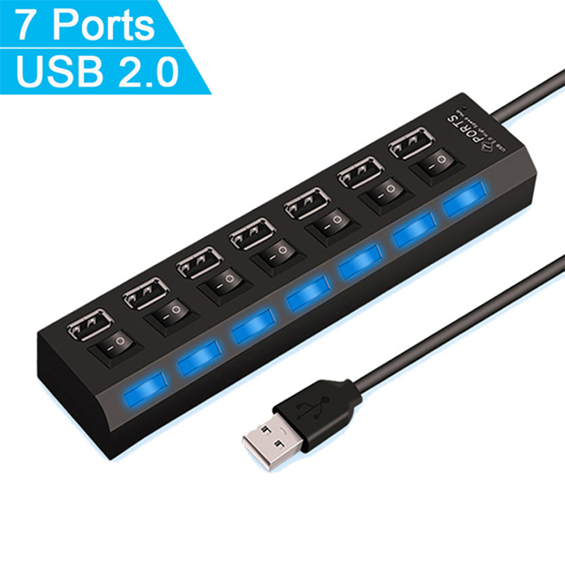 7 พอร์ตยูเอสบี 2.0 ฮับสปลิตเตอ - Laptop Office Accessories บทวิจารณ์และราคา
